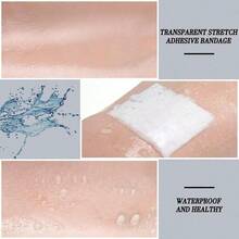 1/3 Rolls Transparent Elastic Waterproof Bandage, Circular Transparent Thin Film Dressing, Transparent Adhesive Tape, Shower Tattoo Dressing - Transparent - View 9