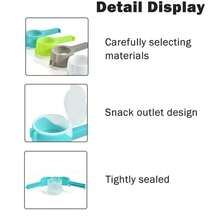 Sealing Food Bag Clip With Spout | Reusable Pour Spout Bag Sealer For Snacks, Cereal & Pet Food - Random Color - 3 Pieces - View 8