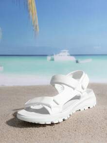 Womens Sandals Lightweight Hiking Sandals Comfort Athletic Quick-Drying Walking Water Sandals Hook Loop Soft Sole For Beach Vacation Adventure - 白色 - 查看 5