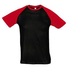 SOLS Mens Funky Contrast Short Sleeve T-Shirt - Black/Red - View 1