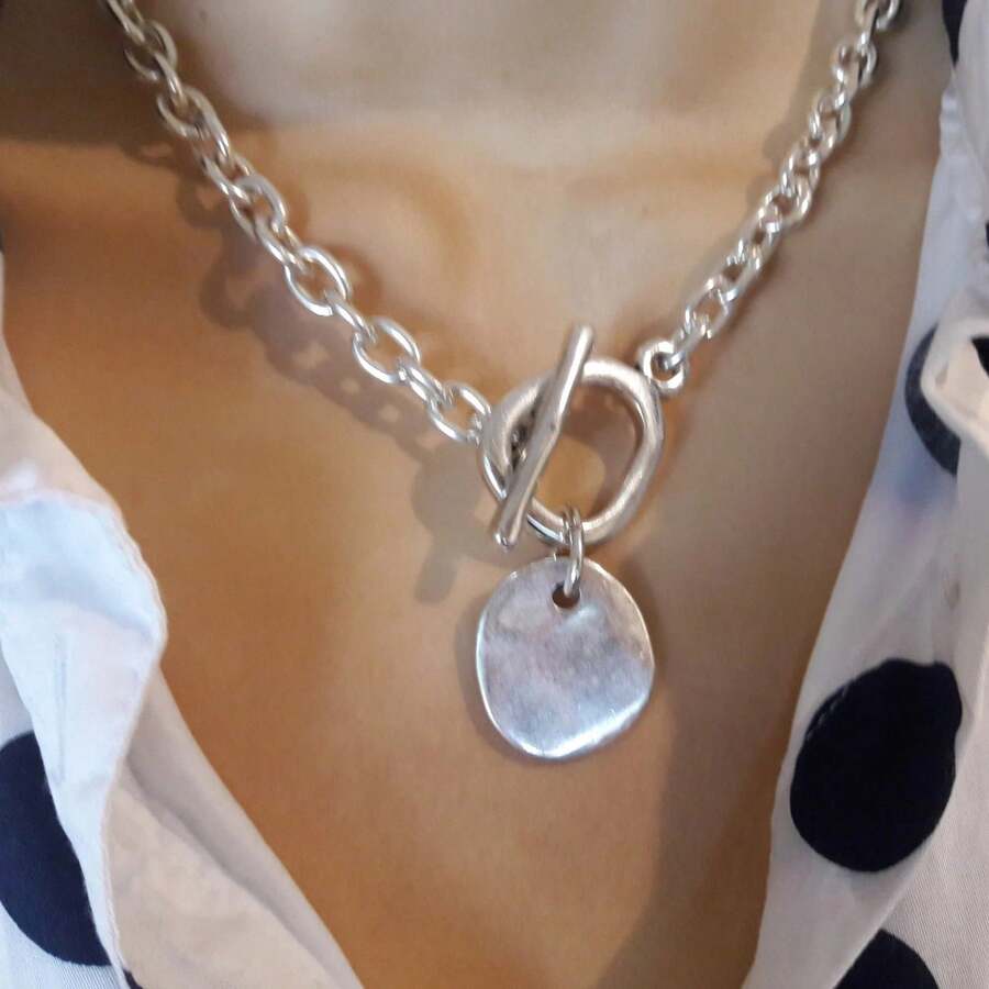 Fashionable Silver Chunky Chain Necklace, Style Chunky Chain Choker, Bohemian Style Women's Jewelry Gift - Silvery - View 1