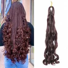 100g/Confezione Capelli per Treccine Ricci Francesi Marroni 24 Pollici Capelli per Treccine Morbidi Pre-Stirati Onde Sciolte Capelli Yaki Rimbalzanti per Extension per Treccine (#33) - Multicolore - Visualizzare 23