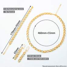 Dubai Zirkonia Wassertropfen Schmuckset 21k vergoldet Italienische Mode geometrische Halskette Armband Ohrringe Arabische Frauen Hochzeit Party Schmuck - Zirkonia-Set - Übersicht 11
