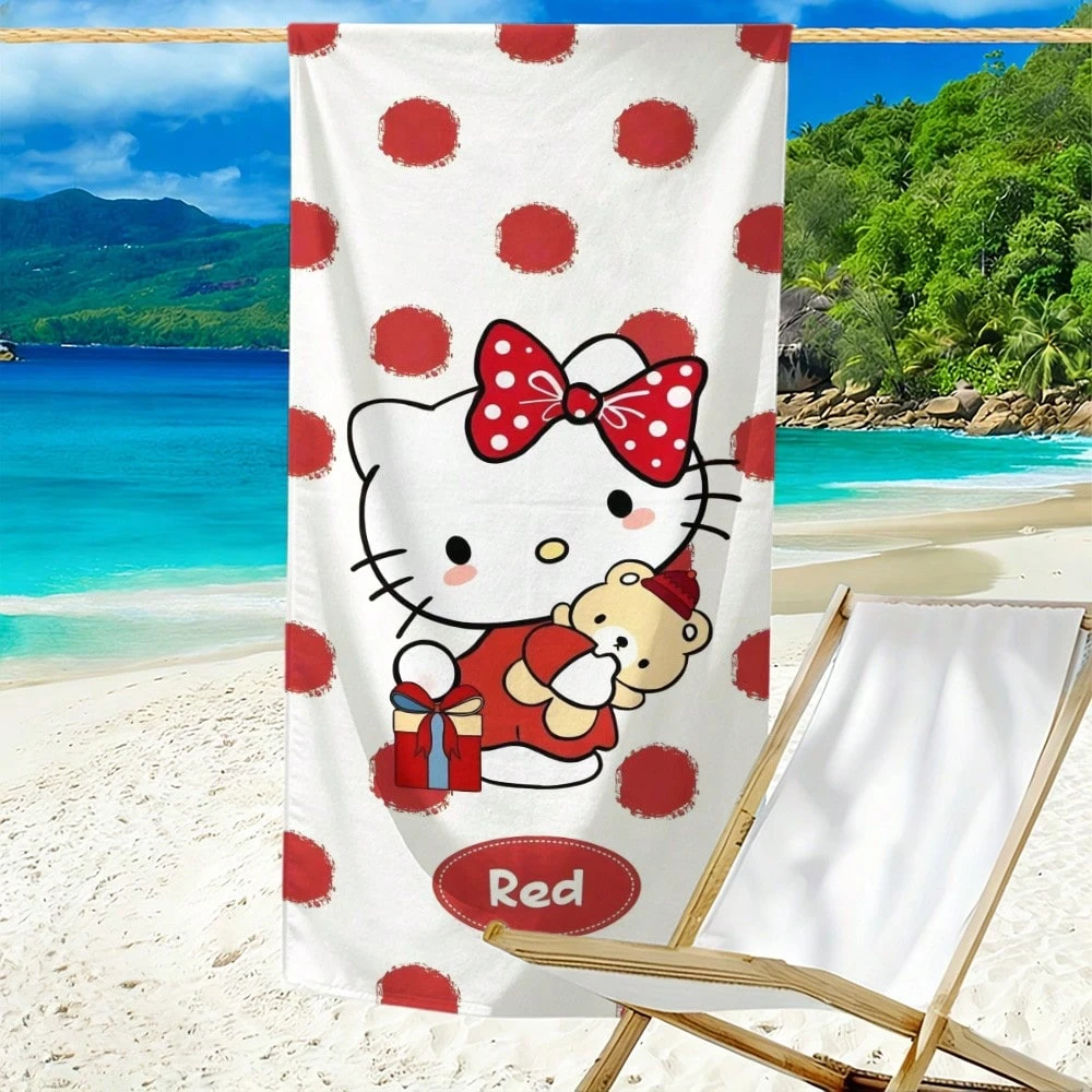 1 pièce Serviette de plage thème dessin animé mignon - Un article essentiel conçu pour la plage, la natation, le camping en plein air et les voyages. Cette serviette de plage surdimensionnée est très absorbante et sèche rapidement, ce qui en fait votre choix idéal pour les voyages, les jeux de piscine ou le bain à la maison. 3