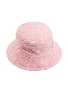 1 pieza Sombrero de cubo de estilo casual de calle con decoración de jacquard de poliéster, patrón geométrico 3D, adecuado para primavera, verano, otoño e invierno - rosa concha marina - Ver 6