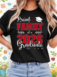 Proud Family Of A Class Of 2026 Graduate, Graduation Family Shirt Design, Class Of 2026 Graduation - Black - View 1