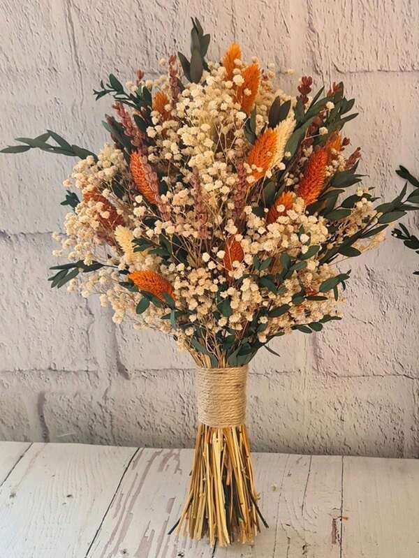 1 Bouquet Mixed Artificial Flowers With Baby's Breath, Gypsophila, Bunny Tail Grass, Jewel Grass, Etc., For Table Vase Arrangement, Wedding Flowers, Bridal Bouquet, Home And Office Decor, Party Flowers