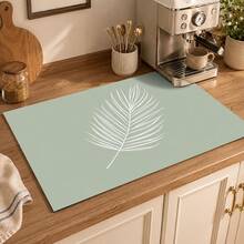 1pc Minimalist Diatomaceous Earth Absorbent Drying Mat, Non-Slip Heat-Resistant Coffee Machine Pad, Kitchen Countertop Dish Drainer Mat, Suitable For Coffee Bar, Dining Table, Kitchen And Home Decor - Multicolor - View 3