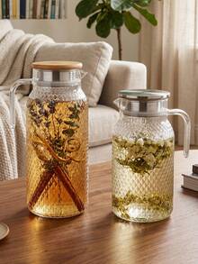Pitcher Large Capacity Fruit Infused Water Carafe For Iced Tea Lemonade Juice Leak-Proof Spout,Fridge Beverage Carafe For Fruit Water,Herbal Tea,Cold Brew,Lemonade,Ideal For Home Kitchen,Picnic And Outdoor Party - Multicolor - View 6