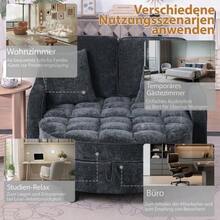 Multifunctional Sofa, 2-In-1 Sofa Bed, Storage Ottoman, Breathable Skin- Fabric, - Eucalyptus Wood, Suitable For Small Living Rooms, Studies, And Bedrooms. - 黑色 - 查看 9
