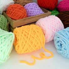 EDCUEBE7 1/4pcs Medium Thick Plush Yarn, 100G Premium Ice Yarn For Crochet Knitting, Suitable For Handmade Scarves, Bags, Slippers - Soft DIY, Multiple Colors Available - 100.0% Polyester - 100G Ice Strip Cable - View 7