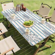 1pc Sunflower Pattern Rectangular Elastic Tablecloth, Waterproof And Easy To Clean, Elastic Oil-Proof Tablecloth, Suitable For Indoor And Outdoor Parties, Weddings, Dinners, Holidays, Farmhouse, Home Kitchen And Dining Room - C - View 14