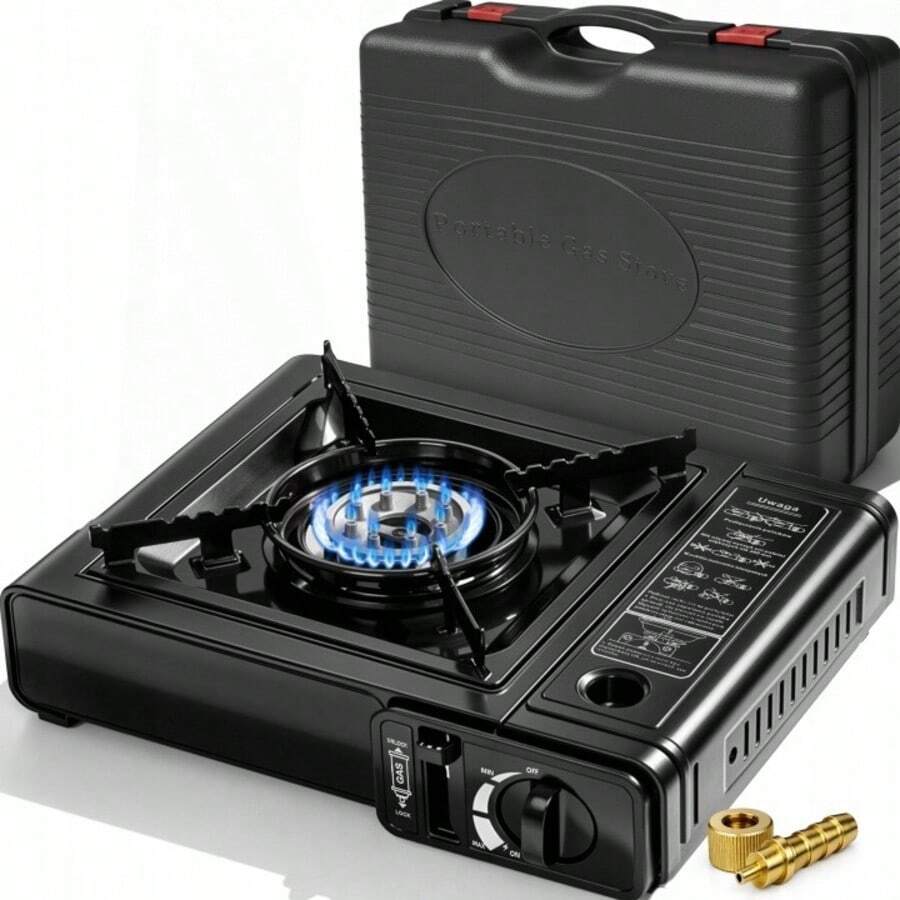 Portable Gas Stove + Carry Case, Compact, Butane Cartridge, Camping & Outdoor - Portable Gas Stove + Carry Case - View 1