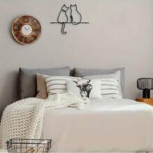 1pc Metal Cat Wall Decor, Iron Cat Wall Hanging, Cat Home Metal Wall Ornament, Iron Puppy Hanging Ornament, Minimalist Line Art, Wall Hanging Decor, Indoor And Outdoor Universal Decorative Hanging - One Size Fits All - View 11