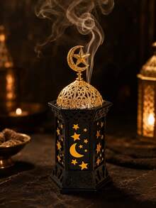 موقد بخور القمر والنجوم، حامل بخور زخرفي مع غطاء، ديكور العلاج بالروائح، ديكور عطر المنزل، ديكور غرفة التأمل، لمسة مساحة اليوجا، زينة الطاولة، ديكور رف غرفة المعيشة - C - مشاهدة 11