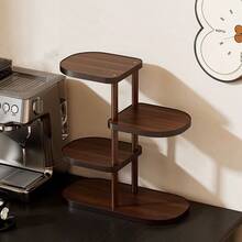 1 Stück Vintage Mehrschichtiger vertikaler Aufbewahrungsständer, Massivholz Material, kompakter Desktop Kaffee Regal, Mehrzweck Mid-Century Stil Aufbewahrungsständer, Küchen Gewürzregal, Tassenhalter, Ausstellungsregal, geeignet für Küche, Esszimmer, Tee Bereich, Bar Tresen Aufbewahrung und Ausstellung - Verschiedenfarbig - Übersicht 2
