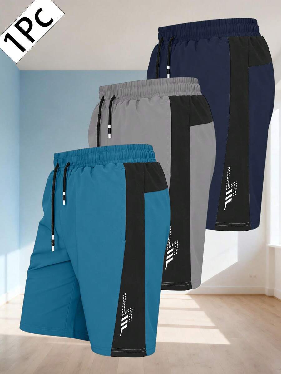 1pc Men's Summer Essential Loose Shorts, Cool Breathable Slight Stretch Sports Shorts, Fashionable High Value-For-Money Shorts, Suitable For Daily Wear. The First Choice Gift For Men - Dusty Blue - View 1