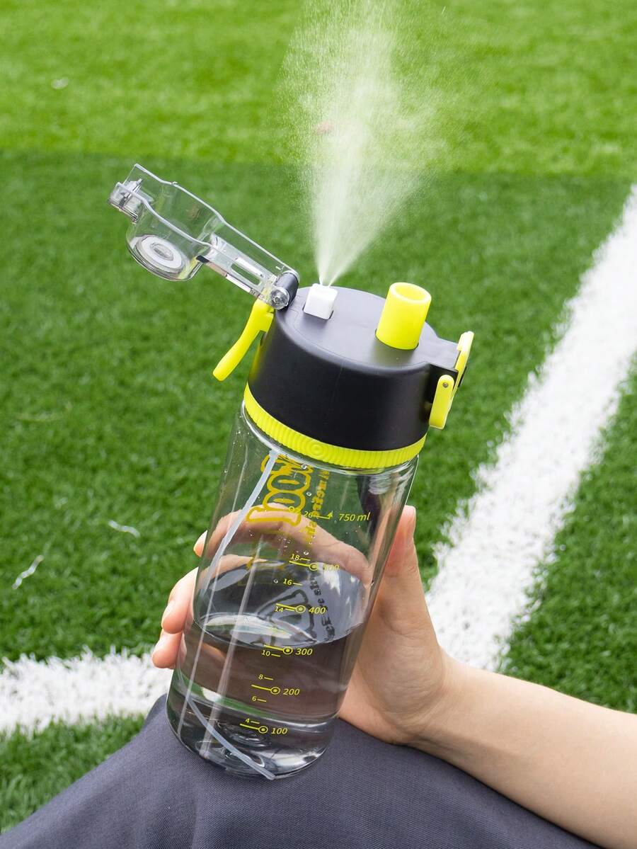 1個 750ml 噴霧運動水壺,便攜輕量飲水杯,適合戶外健身、健身房、徒步冷卻補水 - 彩色 - 查看 1