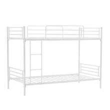 Bunk Bed, 2-Tier Bed, Steel Frame, Earthquake Resistant, Single Bed, Pipe Bed, Suitable For Adults. - White - View 12