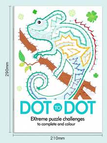 1pc Stress Relief Healing Connect-The-Dots Coloring Book, Helps Improve Focus, Relieve Stress, Relax Mind, Suitable For All Ages, Holiday, New Year, Birthday, Party Perfect Gift Back To School - Multicolor - View 3