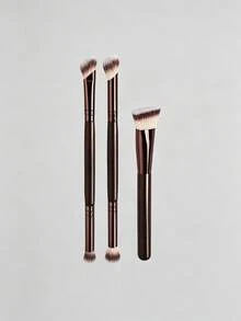 6pcs/4pcs/3pcs/2pcs Makeup Tool Set, Includes 4 Professional Dual-Ended Makeup Brushes + 2 Blush And Contour Brushes, Contains Soft Fiber Tools, Portable Concealer Brush, Eyeshadow Brush, Blending Brush, Eyebrow Brush, Travel Makeup Brush Set, Product Uses Ultra-Soft, Skin-Friendly Synthetic Bristles, No Animal Testing, Suitable For Women And Girls, Perfect For Summer, Fits Y2K Fashion . - Coffee Brown - View 10