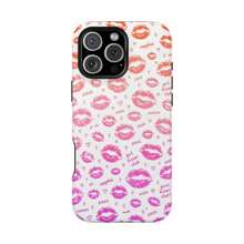 24h Shipping From DE Apple 17 16 15 Pro Max Plus Kiss Pattern Phone Case |   Lipstick Kiss Pattern Magnetic Shockproof Case 23 24 25 26 - 白色 - 查看 1