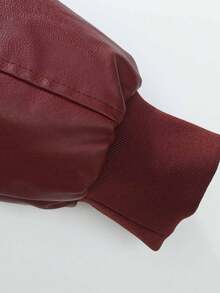 American Style Men's Jacket, Versatile Motorcycle Outerwear For Autumn/Winter - Burgundy - View 4