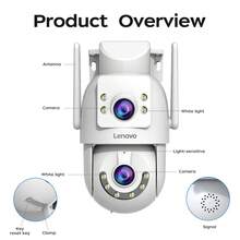 Lenovo X6T Outdoor Security Camera IP Camera Dual Lens PTZ Color Night Vision CCTV Video Surveillance Protection - White - View 4