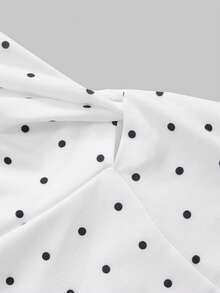 QUNGIGU Women's Polka Dot Sleeveless Spaghetti Strap Dress, Casual Summer Dress, Suitable For Beach Vacation, Dinner And Events - White - View 6