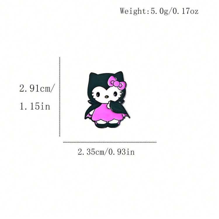 1pc Cute Cartoon Metal Badge Brooch Soft Sweet Cat Alloy Bag Accessory Pin - Multicolor - View 4