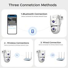 Lenovo X6T Outdoor Security Camera IP Camera Dual Lens PTZ Color Night Vision CCTV Video Surveillance Protection - White - View 8