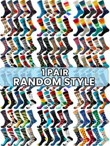1/5/8/15/20/40 Pairs Unisex Mid-Calf Socks, Random Color, Fun & Novel, Comfortable & Breathable, Suitable For Party Gifts And Daily Wear - Multicolor - View 12