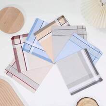3/6pcs/Stylish Distressed Sweat-Absorbent And Stain-Resistant Handkerchief, Soft Suit Pocket Square Sweat Towel, Vintage Retro Small Square Handkerchi - Multicolor - View 1
