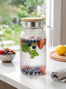 Pitcher Large Capacity Fruit Infused Water Carafe For Iced Tea Lemonade Juice Leak-Proof Spout,Fridge Beverage Carafe For Fruit Water,Herbal Tea,Cold Brew,Lemonade,Ideal For Home Kitchen,Picnic And Outdoor Party - Multicolor - View 12