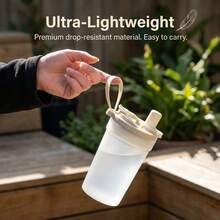 Portable Water Bottle With Tea Strainer & Straw, Plastic Drinking Bottle For Milk Coffee Tea, 400ML Transparent Tumbler, Reusable Beverage Water Cup, Leak-Proof Drinkware, Suitable For Student & Adult, Use In School, Office, Camping, Picnic, Travel - Multicolor - View 5