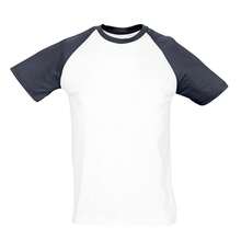 SOLS Mens Funky Contrast Short Sleeve T-Shirt - White/Navy - View 1