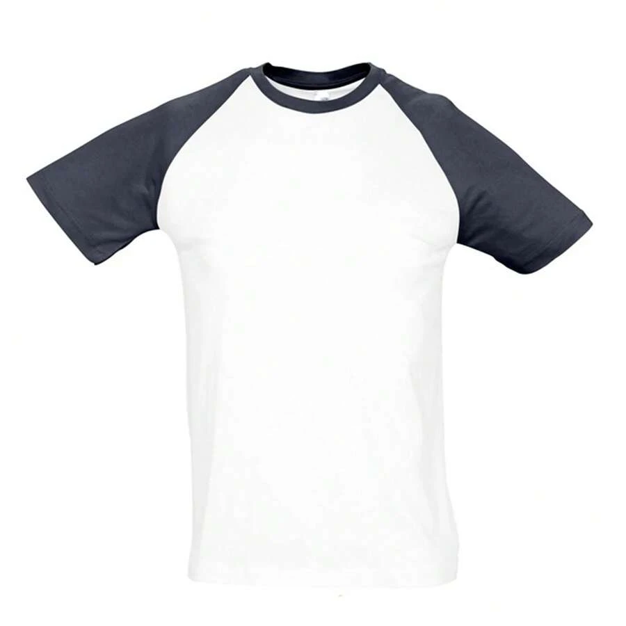 SOLS Mens Funky Contrast Short Sleeve T-Shirt - White/Navy - View 1