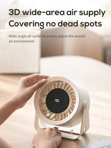 ViSSKO Rechargeable 100-Speed Stepless Desktop Fan With Infrared Remote Control And Smart Digital Display, 4000mAh Battery Life, Wall-Mountable Portable Fan For Bedroom/Office/Outdoor - Desk Fan - View 6