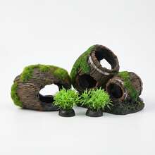 4件組自然風人造苔蘚桶形洞穴裝飾，適用於水族造景、桌面生態缸、爬蟲缸裝飾 - 歡樂水族 - 查看 8