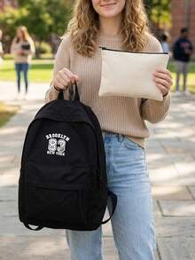 Digital Pattern Backpack, Casual Printed Student School Bag With Front Pocket, Lightweight Daily Backpack, Suitable For Students Travel And Daily Use - Multicolor - View 2