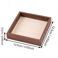 1 Stück Mehrfach-Fach Walnussfarben Vintage Minimalistisches Massivholz Samt Quadratisches Schmuckaufbewahrungs-Tablett, Ring & Ohrring Organizer, Schmuckdisplay-Tablett, geeignet für Schminktisch-Aufbewahrung, Schmuckladen-Display, Schlafzimmer-Schreibtisch-Dekoration, Geschenkverpackung - Verschiedenfarbig - Übersicht 14
