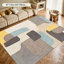 Cashmere-Like Grey, Yellow And Beige Geometric Abstract Pattern Printed Outdoor Rugs, Exquisite Cozy Carpets In Diverse Styles. Suitable For Home, Outdoor, Malls & Cafes, Machine Washable, Various Sizes Available. - A - View 4
