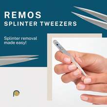 REMOS Splinter Tweezers With Fine Tip Stainless Steel 9.5 - Satin PJCG - Yellow - View 7