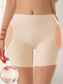 Pantalones cortos de ropa interior moldeadora sin costuras, con efecto realzador de glúteos y modelador de abdomen, de seda de hielo, para mujeres - Albaricoque - View 4