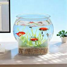 1個透明防摔緊湊型ABS桌面水族箱，小透明觀賞魚缸，簡約設計，適用於金魚和水耕植物，全年居家裝飾與水生棲息地 - 查看 7