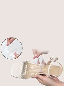 2pcs Silicone Anti-Slip Massage Comfortable Arch Support High Heel Granular 3/4 Insoles - Clear - View 2
