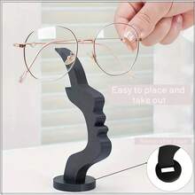 Creative Human Face Shaped Eyewear Stand, Desktop Glasses Holder, Side Profile Design, Fun Simple Glasses Rack, Decorative Storage Stand - Multicolor - View 4