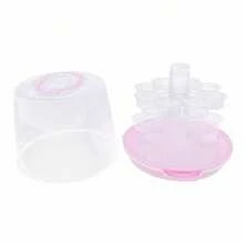 24 Cupcake Carrier - Portable 3-Tier Transporter Box For Cakes And Cupcakes, Vibrant Pink With Strong Sealing Buckle And Retractable Handles - Pink - View 4