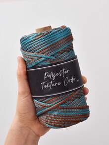 1pc 5mmTwo-Tone Polyester Texture Code Braided Cord, Durable Macrame Rope For DIY Plant Hangers, Bags & Bohemian Decor - Multicolor - View 6