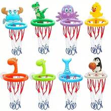 4pcs New Random Style Cartoon Animal Basketball Set, Children's Bath Toys, Baby Bath Toys And Games, Perfect Gift For Kids - Multicolor - View 8